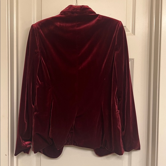 Calvin Klein Red Velvet Blazer Jacket, Women’s Size 8 - Picture 6 of 7